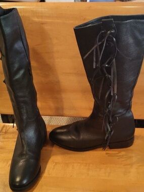 Vintage Festival Tall Matisse Ramsey size 9 black fringed riding boots